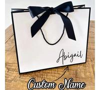 1 pezzo Sacchetto regalo personalizzato celeste, sacchetto regalo personalizzato per damigelle, sacchetto regalo con nome personalizzato, elegante sacchetto regalo di ringraziamento, con nastro e mani