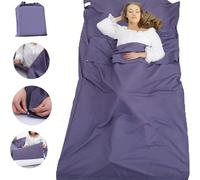 1 pezzo Sacco a pelo leggero da 210 cm, sacco a pelo portatile per più persone, lenzuolo da campeggio per hotel e viaggi all'aperto Blu zaffiro 75 cm * 210 cm (persona singola),Blu Zaffiro 160cm*210cm