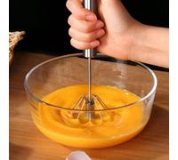 1 pezzo Sbattitore di uova semiautomatico in acciaio inossidabile per la casa, adatto per vari tipi di cibo da mescolare, utensili da cucina, accessori da forno L,M,S,Frullino per le uova set da tre p
