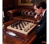 1 pezzo Scacchiera in legno reversibile, include 32 pezzi degli scacchi - adatto per età 14+, gioco da tavolo per famiglie, scacchi, scacchiera in legno, scrabble, regalo di San Valentino 29cmLegno