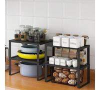 1 pezzo Scaffale portaoggetti, Organizer per spezie da bancone da cucina, Scaffale portaoggetti multi-strato, Accessori per la cucina, Forniture per l'organizzazione domestica grande,piccoloAcciaio al