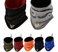 1 pezzo Scaldacollo in pile invernale per campeggio, ciclismo, sci, snowboard, maschera per il viso per uomo e donna, collare riscaldante per esterno blu,rosso,nero,verde scuro,grigio,arancia,nero ros