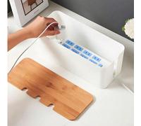 1 pezzo Scatola di gestione dei cavi minimalista e creativa, organizer da scrivania per prese, ciabatte elettriche, router, scatola portacavi in legno Nero Taglia M,Nero L,Nero S,Nero M,Bianco S,Bianc