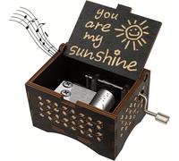 1 pezzo Scatola musicale in legno azionata a manovella, piccola e creativa, adatta come regalo per San Valentino, compleanni, festa della mamma e anniversari Nero-1pz,tipoB-1pzLegno