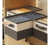 1 pezzo Scatola per conservazione del piumone, scatola per cassetto rigida con maniglia, contenitore per conservazione di indumenti, organizer per la casa con separatori, cesta da riporto pieghevole a