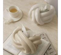 1 pezzo Scatola portafazzoletti in ceramica con design a nodo, copri scatola portafazzoletti, contenitore dispenser per tovaglioli, portafazzoletti divertente, scatola portafazzoletti per bagno, soggi