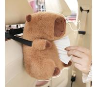 1 pezzo Scatola portafazzoletti in peluche a forma di capibara, supporto per carta igienica da auto con cartone animato carino, scatola portafazzoletti da auto creativa per interni, accessorio organiz