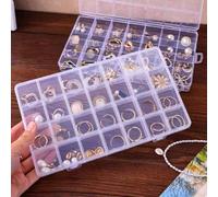 1 pezzo Scatola portagioie con 10/15/24/28 scomparti fissi, 36 scomparti regolabili e 28/56 scomparti rimovibili, ideale per organizzare gioielli, perline, articoli di artigianato e piccoli utensili -