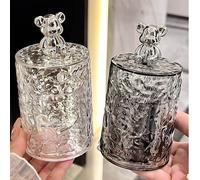 1 pezzo Scatola portaoggetti con coperchio per bastoncini cotonati, porta filo interdentale e stuzzicadenti, organizer per la cura personale e lo stoccaggio, adatto per casa/ufficio/hotel, design mini