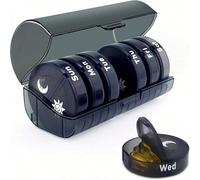 1 pezzo Scatola portatile per medicinali a prova di umidità e di odori, grande organizer per pillole con 4 scomparti al giorno, settimanale XL AM PM, 7 giorni 2 volte al giorno, contenitore extra larg