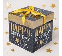 1 pezzo Scatola regalo di compleanno con coperchio e nastro, scatola regalo di compleanno con design a pois, scatola regalo, decorazione per festa di compleanno, scatola regalo elegante per feste, dec