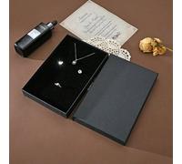 1 pezzo Scatola regalo per gioielli di forma quadrata, multi-dimensione, per collane, orecchini, anelli, di colore solido ed elegante, adatta per il solstizio d'inverno e matrimoni, gioielli, collane,