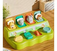 1 pezzo Scatola sorpresa Nascondino, giocattolo interattivo a comparsa di animali, gioco causa-effetto, giocattoli di mucca, elefante, coniglio, leone, adatto per bambini oltre 18 mesi, maschi e femmi