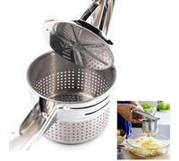 1 pezzo Schiacciapatate in acciaio inossidabile - Pressa, schiacciatrice e sriccia frutta e alimenti senza sforzo Argento,Versione aggiornataAcciaio inossidabile