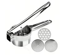 1 pezzo Schiacciapatate, Pressa per patate, Ricer per patate, Schiacciapatate in acciaio inossidabile, Strumento per schiacciare verdure con impugnatura antiscivolo, Macinino manuale per frutta e verd
