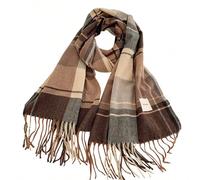 1 pezzo Sciarpa a quadri in finta cashmere retrò ed elegante, unisex - calda per l'autunno e l'inverno; decorata con nappe, un regalo ideale per marito, moglie, padre, madre e bambini. quadriLana