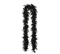 1 Pezzo Sciarpa Boa di Piume Nero per Donna, Accessorio in Piuma di Tacchino Naturale e Tessuto, Costume per Feste di Halloween Natale Cosplay, 190 cm