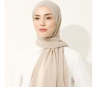 1 pezzo Sciarpa di chiffon di colore unito, semplice e alla moda, accessorio per coprire il capo, accessorio per abaya da donna, velo morbido da donna Tagli UnicaPoliestere