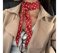 1 pezzo Sciarpa elegante di moda in twill con stampa a pois per donna, può essere usata come sciarpa decorativa per il collo, fascia per capelli, laccio per capelli, adatta anche per decorare borse, a