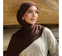 1 pezzo Sciarpa elegante e casual in tinta unita classica e semplice per donna, realizzata in tessuto premium in viscosa jersey, stile lungo turbante, adatta per la vita quotidiana, uscite e raduni pe