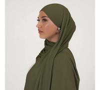 1 pezzo Sciarpa elegante e casual in tinta unita classica e semplice per donna, realizzata in tessuto premium in viscosa jersey, stile lungo turbante, adatta per la vita quotidiana, uscite e raduni pe