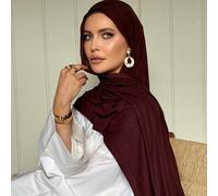 1 pezzo Sciarpa elegante e casual in tinta unita classica e semplice per donna, realizzata in tessuto premium in viscosa jersey, stile lungo turbante, adatta per la vita quotidiana, uscite e raduni Po