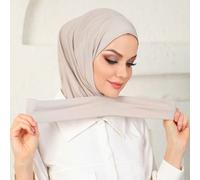1 pezzo Sciarpa/Fascia per capelli da donna classica minimalista e delicata sulla pelle, regolabile con gancio e anello, bidirezionale, per la preghiera - Turban sportivo in jersey di colore unito Col