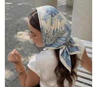 1 pezzo Sciarpa in finta seta con stampa floreale anacardi marrone, lusso francese elegante, adatta per tutte le stagioni, può essere utilizzata come sciarpa da collo o accessorio decorativo Poliester