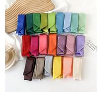 1 pezzo Sciarpa in seta multicolore a righe lunghe da donna, foulard, fascia per capelli, adatta per uso casual quotidiano nero,blu reale,Bianco,rosso,colore del caffè,Viola,giallo,latte bianco,cammel
