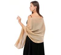 1 pezzo Sciarpa lunga e morbida in chiffon, scialle per abito da sera, matrimonio, sposa, pashmina da /78*, accessori blu navy,Viola chiaro,rosso,Bianco,nero,beige,rosa,Champagne,Borgogna,oro champagn