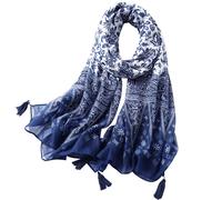 1 pezzo Sciarpa lunga vintage in cotone con frange, scialle elegante da donna