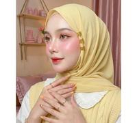 1 pezzo Sciarpa morbida in chiffon di colore solido con perle, sciarpa lunga casual araba, foulard conservativo tinta unita, adatto per l'uso quotidiano nel Medio Oriente Tagli UnicaColore unicoPolies