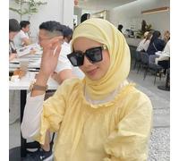 1 pezzo Sciarpa morbida in chiffon di colore unito per donna, foulard modesto decorato con perle, adatto per l'uso quotidiano nel Medio Oriente Tagli UnicaColore unicoTessuto