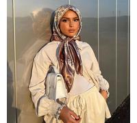 1 pezzo Sciarpa quadrata in raso stampato con motivi floreali vintage per le donne per usi multipli, come copricapo, fasce da capelli, adatto per viaggiare e fare shopping, regalo per la festa della m