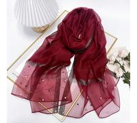 1 pezzo Sciarpa/scialle in seta di gelso e lana mista con perline finte multicolore, elegante e alla moda, leggero e caldo come accessorio di primavera/autunno per le donne 180*70 cmColore unico,stamp