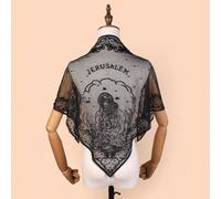 1 pezzo Sciarpa triangolare bianca con immagine della Vergine Maria, sciarpa da collo traspirante, foulard Tagli UnicaRitrattoPoliestere