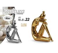 1 Pezzo Scultura in Resina Donna Oro o Argento 18 x 8 x 22 cm 2 Colori