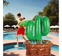 1 pezzo Secchiello del ghiaccio gonfiabile portatile a forma di cactus, supporto galleggiante per bevande per divertimento in acqua, festa in piscina Albero di cocco 1 pz,Cactus 1 pzPolicloruri di vin