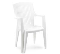 ProGarden Sedia da Giardino Polipropilene con Braccioli Impilabile colore Bianco Arpa - 86444