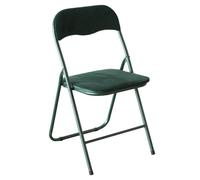 1 Pezzo Sedia da Arredo Pieghevole in Velluto Amanda Verde Scuro