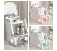 1 pezzo Sedile wc per bambini a forma di panda con scaletta, sedile per vasino con poggiapiedi per l'addestramento per bambini/bambine Verde chiaro,grigio,Rosa chiaro,Blu scuro gialloPolipropilene