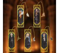 1 Pezzo Segnalibro in Metallo con Personaggi di Hogwarts, Harry Potter, Ron, Hermione, Luna, Malfoy, Segnalibro Cavo Retrò con Catena, Regali di Cancelleria per Club del Libro, Lettori, Compleanni, Fe