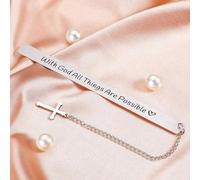 1 PEZZO Segnalibro ispiratore con versetto biblico - "Con Dio tutto è possibile" - Regalo religioso cristiano per donne, uomini, giovani, laureati, amanti dei libri, credenti cristiani - Accessorio pe