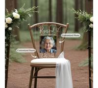 1 Pezzo Segno acrilico "In memoria affettuosa" in onore di che stanno danzando tra le stelle, con un aspetto moderno in vetro trasparente, per memoriale di matrimonio, segno commemorativo per il matri