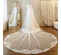 1 pezzo Semplice abito da sposa avorio con lungo strascico e velo da sposa, abbigliamento autunnale per donne Tagli UnicaPoliestere