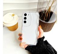 1 pezzo Semplice custodia per telefono trasparente a colore solido con bordo ondulato 3D, compatibile con Samsung S23/S22/S21/A02/A03/A10s/A20s/A21s/A11/A12/A14/A23/A24/A25/A31/A33/A34/A50/A52/A53/A54