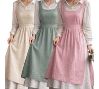 1 pezzo Semplice grembiule vintage francese in stile artistico per fioristi e baristi, adatto per uso domestico in cucina, all'aperto per campeggio e picnic, caffè in tutte le stagioni azzurro cielo,C