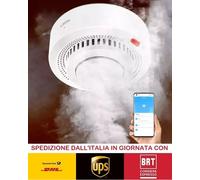 1 PEZZO SENSORE ANTINCENDIO WIRELESS RILEVATORE FUMO ALLARME CON APP E ACUSTICO