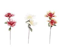 1 Pezzo Set 2 Fiori Artificiali con Ramo Magnolia 95 cm 3 Colori