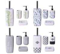 1 Pezzo Set 4 Pezzi Accessori Bagno in Ceramica Life 4 Decori